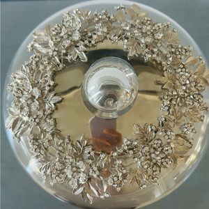 Rhinestone JEWELED Chrystals Footed PASTRY KEEPER WITH GLASS DOME Server